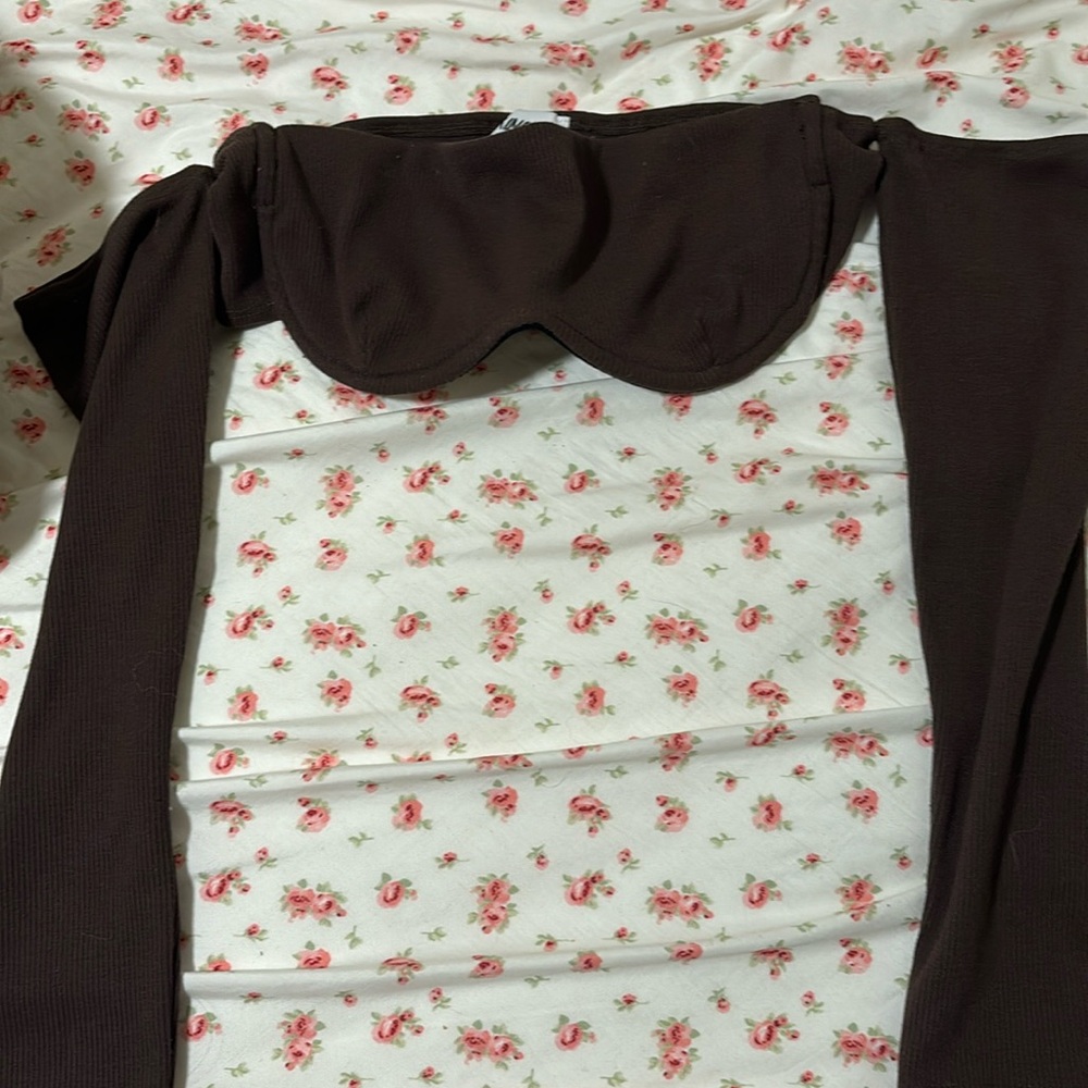 Princess poly brown ribbed set